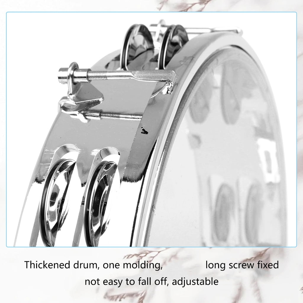 Double Row Tambourine Round Form Musical Tambourine Metal Bells Handheld Party Percussion Drum Instruments Tambourine