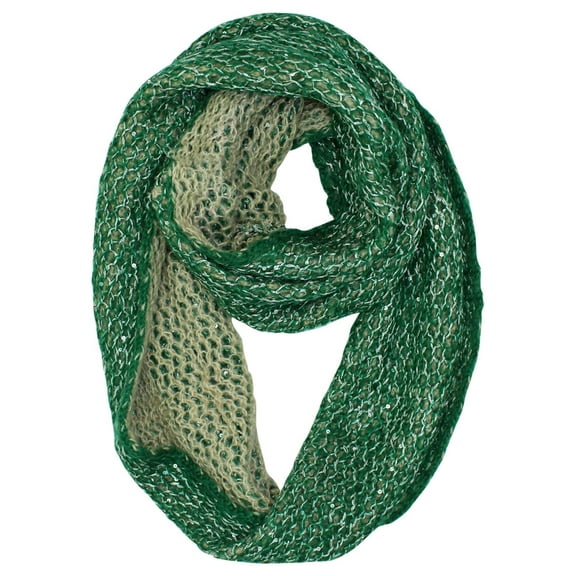 Yellow & Gray Two-Tone Sequin Infinity Winter Scarf