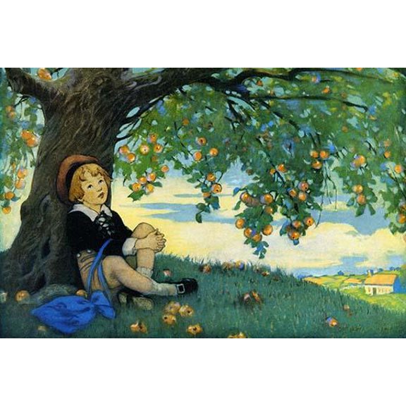 Boy Under an Apple Tree- Fine Art Canvas Print (20" x 30")