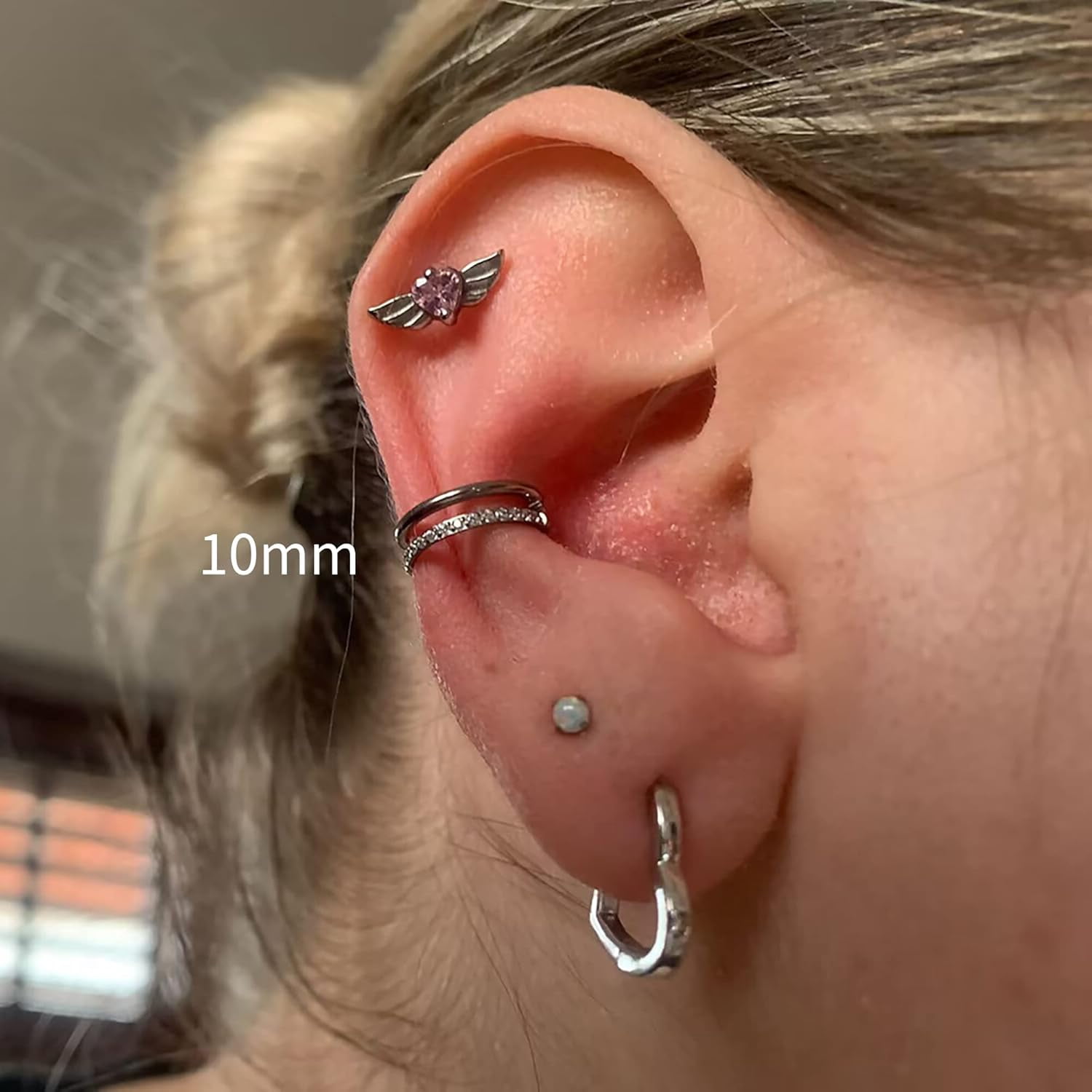 HAQI Damen Ohrringe Aus Titan & 316L Stahl - 40 Mm Durchmesser, Silber, Hypoallergen, Wasserdicht