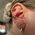 thumbnail image 4 of Cartilage Earring Hoop for Conch Helix 16G 8mm 10mm 12mm, ASTM F136 Titanium Piercing jewelry for Women & Men, Body Implant Grade Nose Rings, Hypoallergenic Hinged Clicker, 4 of 7