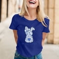 thumbnail image 2 of Alun Easter T Shirts for Women Cute Bunny Short Sleeve Tshirt Floral Rabbit Easter Festival Outfit Spring and Summer Soft Comfort Holiday Graphic Tee Tops 1-Blue M, 2 of 4