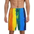 thumbnail image 3 of Lsque Rainbow Colored Mens Sleep Pajama Shorts,Short Pajama Pants, Cotton Ultra-Soft Knit-Medium, 3 of 9