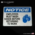 thumbnail image 4 of TRADESAFE Employees Must Wash Hands Sign, Wall Signs, 14” x 10”, 40 Mil Aluminum Signs For Business, 4 of 8