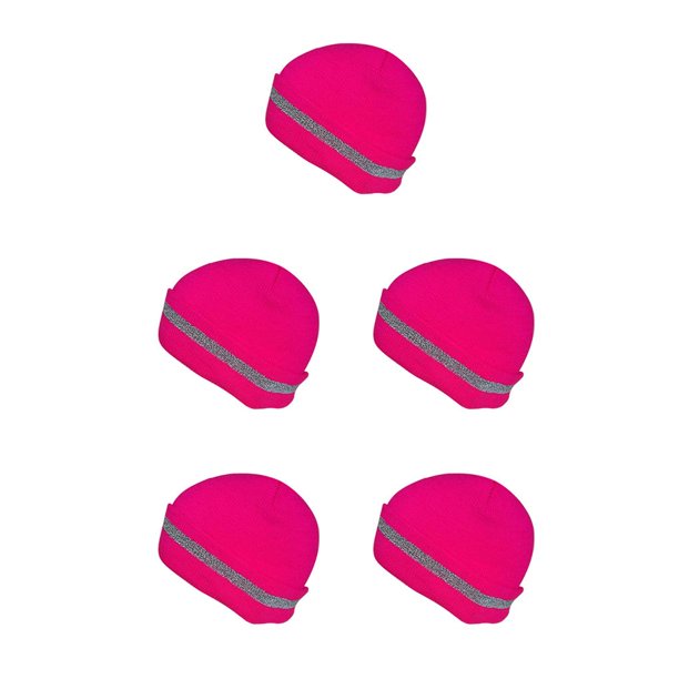 Qarigey Gorro de trabajo Forro reflectante Gorro de invierno Moda a prueba de viento Protección contra la frialdad Ciclismo Eventos al aire Fucsia 5Conjunto