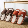 thumbnail image 5 of Women‘s Open Toe House Slippers Arch Support Lightweight Linen Slippers, 5 of 5