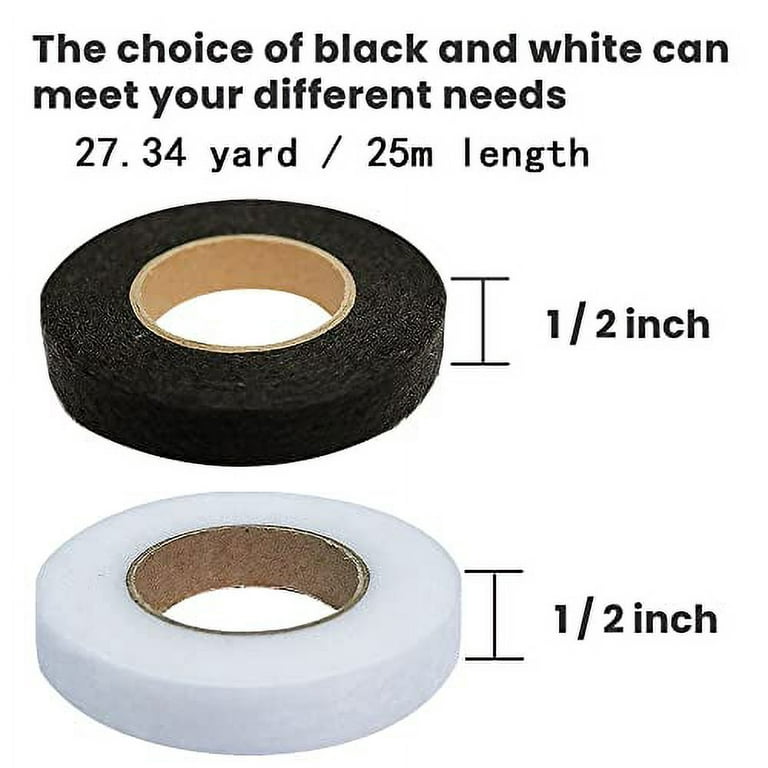 6 Rolls Iron On Hemming Tape - Adhesive Hem Tape for Pants Dresses Clothes  Curtains, Fabric Tape No Sew Hemming Tape, White, Black 