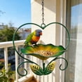 thumbnail image 4 of Comedero decorativo de hierro para pájaros, ideal para jardín o exteriores: casita colgante para alimentar y beber a los pájaros, accesorio para la observación de aves en el patio con una construcció, 4 of 6