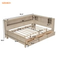 thumbnail image 4 of Full Size Wood Daybed with Storage, Farmhouse Style Day Bed with Shelves and 3 Drawers, Antique White, Space Saving Bed Frame, No Box Spring Needed, 4 of 9