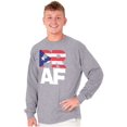 thumbnail image 5 of Puerto Rico Rican Boricua AF Flag Long Sleeve TShirt Men Women Brisco Brands S, 5 of 5