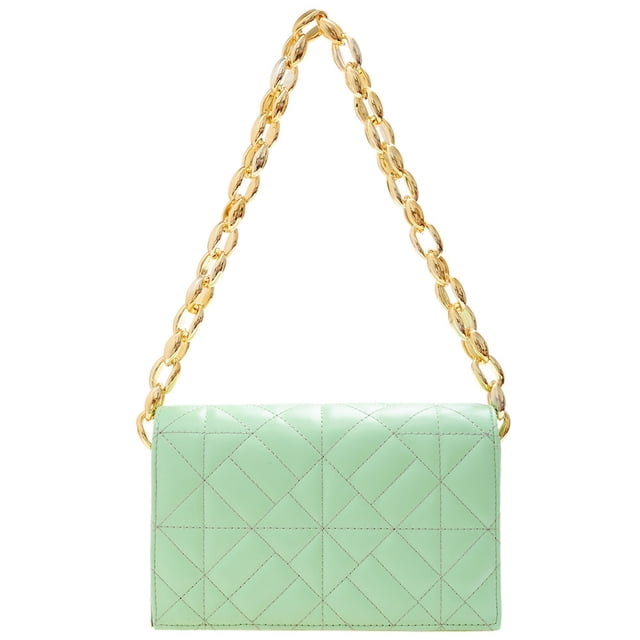 Moda Mujer Geométrico Relieve Axilas Bolso Cadena Solapa Bolsos (Verde) Likrtyny Para estrenar