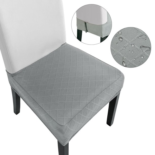 CZL Dining Chair Seat Covers with Zipper, Removable Elastic Jacquard