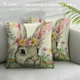 thumbnail image 3 of Wuche  Happy Easter Hunny Bunny Green Throw Pillow Covers,Easter Eggs Bunny Spring Cushion Case for Sofa Couch, 3 of 5