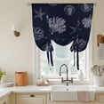 thumbnail image 2 of Tie Up Curtains for Windows Seaweed Starfish Shell Valance Adjustable Balloon Curtain Nautical Coral Marine Life Tie Up Shades for Kitchen Living Room Bedroom Privacy Curtain Drape 34x45 Inch, 2 of 9
