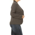 thumbnail image 2 of Women's Plus Size Casual Long Sleeve Fitted Solid Open Blazer Jacket, 2 of 5