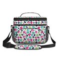 thumbnail image 2 of Green and Pink Leopard Print Insulated Lunch Box for Women Men, Medium Leakproof Cooler Bag with Adjustable Strap, 10"x6.7"x8", 2 of 6