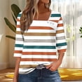 thumbnail image 2 of Ashirexll Tops for Women Trendy, Womens Casual Tops, Printed V Neck Long Sleeve T Shirt with Button for Ladies Fashion Casual Tops, 2 of 5