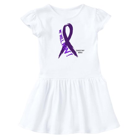

Inktastic We Will Win Against Gynecologic Cancer Ribbon Gift Toddler Girl Dress