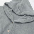 thumbnail image 6 of Coerni Girls Fuzzy Fleece Hooded Jacket Long Button Down Sherpa Overcoat Faux Winter Warm Coat Oversized Hoodies Outerwear, 6 of 6