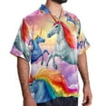 thumbnail image 2 of Robot Unicorn Attack Men's Short Sleeve Poplin Shirt, Casual Printed Button Down, Summer Beach Hawaiian Shirts, Unisex, 2 of 6