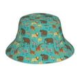 thumbnail image 3 of Daiia Cute Animals Pattern Bucket Hat - Trendy Cotton Sun Hat for Beach, Golf, Fishing - Fun Outdoor Vacation Boonie for Men and Women, 3 of 9