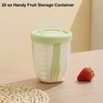 thumbnail image 4 of Vestitly Portable Drainable Fruit Cup With Fork Picnic Box Green, 4 of 8