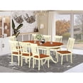 thumbnail image 2 of East West Furniture Plainville 9-piece Dining Set with Wood Seat in Cherry, 2 of 4