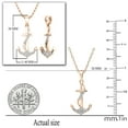 thumbnail image 4 of Dazzlingrock Collection Round White Diamond Alluring Ribbon Anchor Pendant for Women with 18 Inch Gold Chain (0.10 ctw, Color I-J, Clarity I2-I3) in 10K Rose Gold, 4 of 5