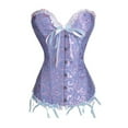 thumbnail image 1 of Dewadbow Women Lace Corsets Brocade Waist Brocade Overbust Lingerie Bustier, 1 of 6