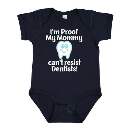 

Inktastic Proof Mommy Cant Resist Dentist Dad Gift Baby Boy or Baby Girl Bodysuit