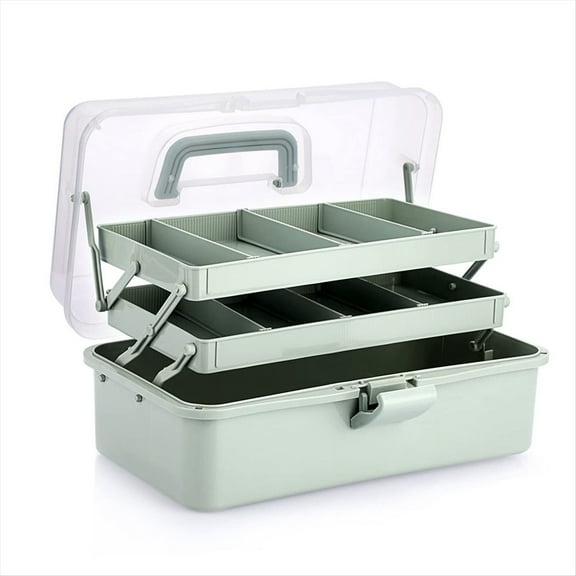 New Arrivals 3-Layer Plastic Dividing Storage Box Craft Organizer and with Adjustable Spacers Portable Handled