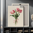 thumbnail image 3 of Pink Tulip Bouquet Canvas Wall Decor Ready to Hang Bedroom, 3 of 9