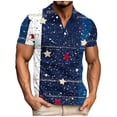 thumbnail image 2 of Blusa y camisa de manga corta con cuello vuelto para hombre, informal, de moda, de negocios, de manga corta, estampada, deportiva, con solapa, de poliéster., 2 of 5