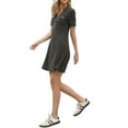 thumbnail image 4 of Sweater Dress for Women Short Sleeve V Neck A-Line Striped Knit Dresses XS Dark Gray, 4 of 6