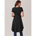 thumbnail image 4 of DARING DIVA Women's High Low Hem Short Sleeve Crew Neck Asymmetric Blouse XL Black, 4 of 5