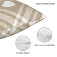 thumbnail image 5 of YFYANG Square Decorative Throw Pillow Case (Without Pillow Insert), Retro Beige Plaid Love Bedroom Sofa Car Cushion Cover, 18"x18", 5 of 9