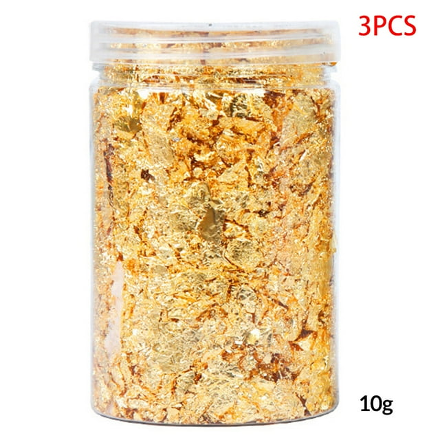 3 Pieces 10g Foil Paper Decorative Gift Box Packing Baking Tool Handicraft Making Accessory, Gold Foil Paper