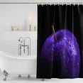 thumbnail image 2 of Polyester Fabric Purple Fruit Shower Curtain, Modern Minimalist Decor Black Background Waterproof Bathtub Curtain Bathroom Decor Set with Hooks 36 x 72 Inches, 2 of 6