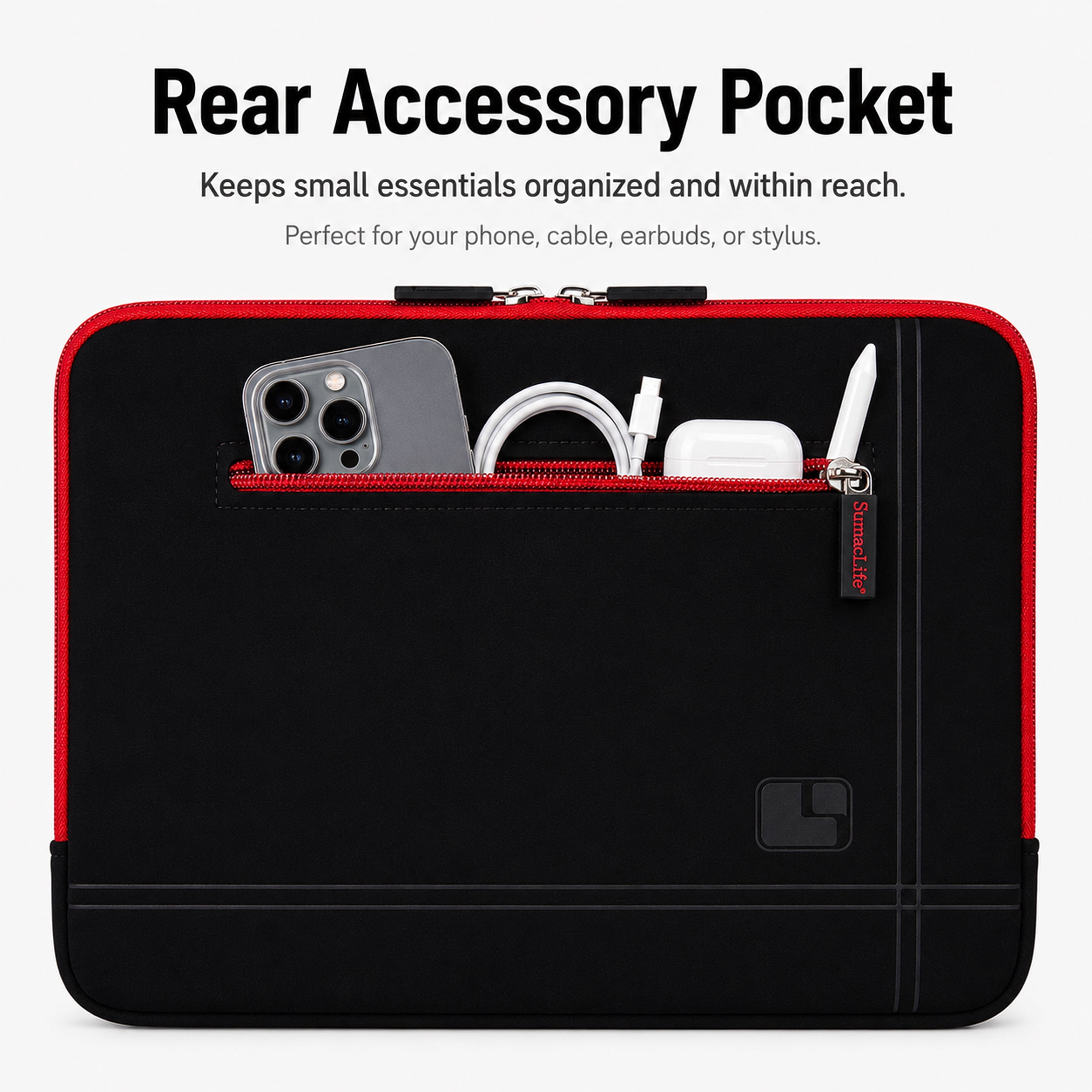 Protective Neoprene Laptop Sleeve for Devices Up to 13 Inches, Water-Resistant