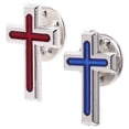 thumbnail image 4 of KAKOWELY 2 broches de la Santa Comunión con forma de cruz para solapa para hombre, broche religioso, cruz cristiana, Jesús, decoración decorativa., 4 of 5