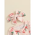thumbnail image 6 of Newborn Baby Girl Christmas Outfits Ruffle Zipper Footie Romper Long Sleeve Jumpsuit Headband Set Cute Xmas Clothes, 6 of 8