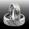 thumbnail image 5 of MJ Metals Jewelry Unisex Adult White Tungsten Carbide 6mm Sand Blasted/Diagonal Lines Ring Size 12.5, 5 of 7