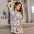 thumbnail image 3 of Lsque different patchwork Pattern Nightgowns for Women Sleep Shirts Short Sleeve Nightshirt Pullover Nightdress Soft Sleepwear Relaxed Fit Nightdress, 3 of 6
