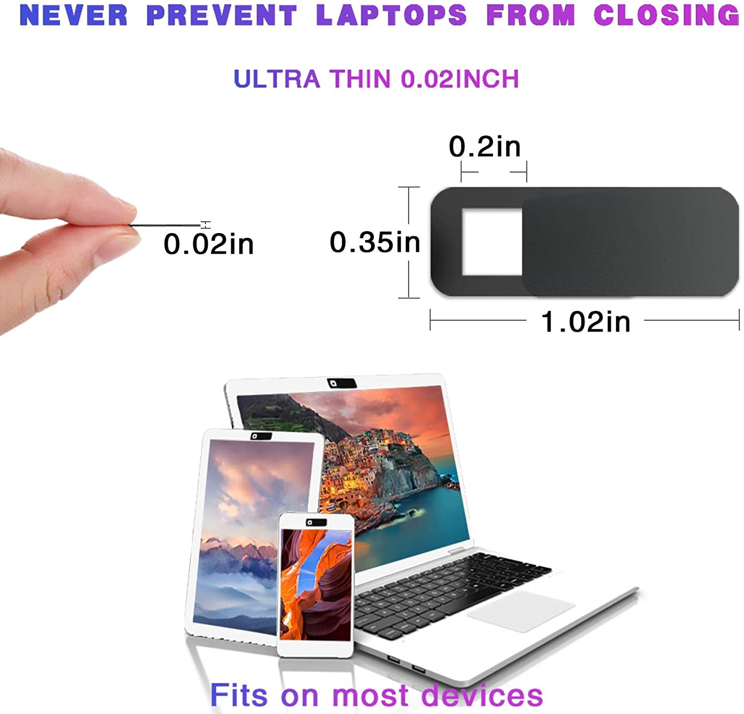 Webcam Cover, Camera Cover Slide, [6-Pack] Ultra Thin Webcam Cover Slide For Macbook Pro Smartphone Laptop Pc Ipad Iphone Camera Blocker Protect Your Privacy And Security Black Zaca706c9376cb49fe05dz - View #4