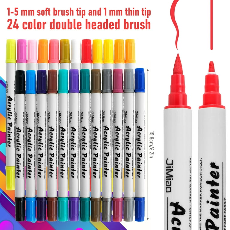 Pintar Art Supply 24pc. 0.7 mm Fine Tip Acrylic Paint Pens with Golden & Silver, Size: 24pcs