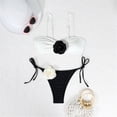 thumbnail image 2 of Trajes baño piezas con cuello Halter para mujer, 3 uds., Top con cuello Halter y bragas con lazo lateral, traje con, 2 of 5