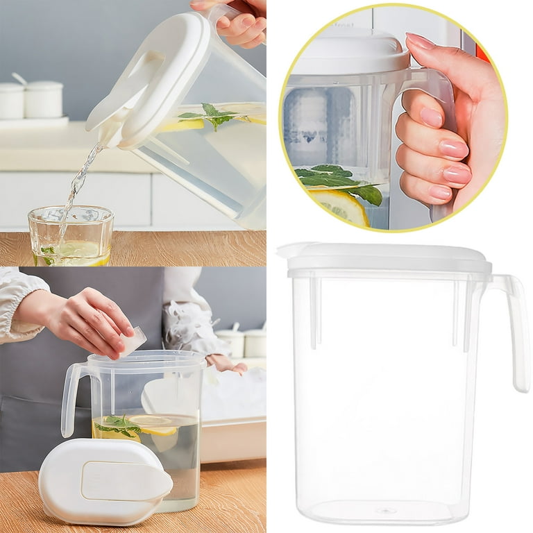 Miyuadkai cup Cold Kettle Large Capacity Plastic Kettle Cold Boiling Water  Kettle High Temperature Household Juice Cup Milk Tea Shop Teapot kitchen  White one Size 