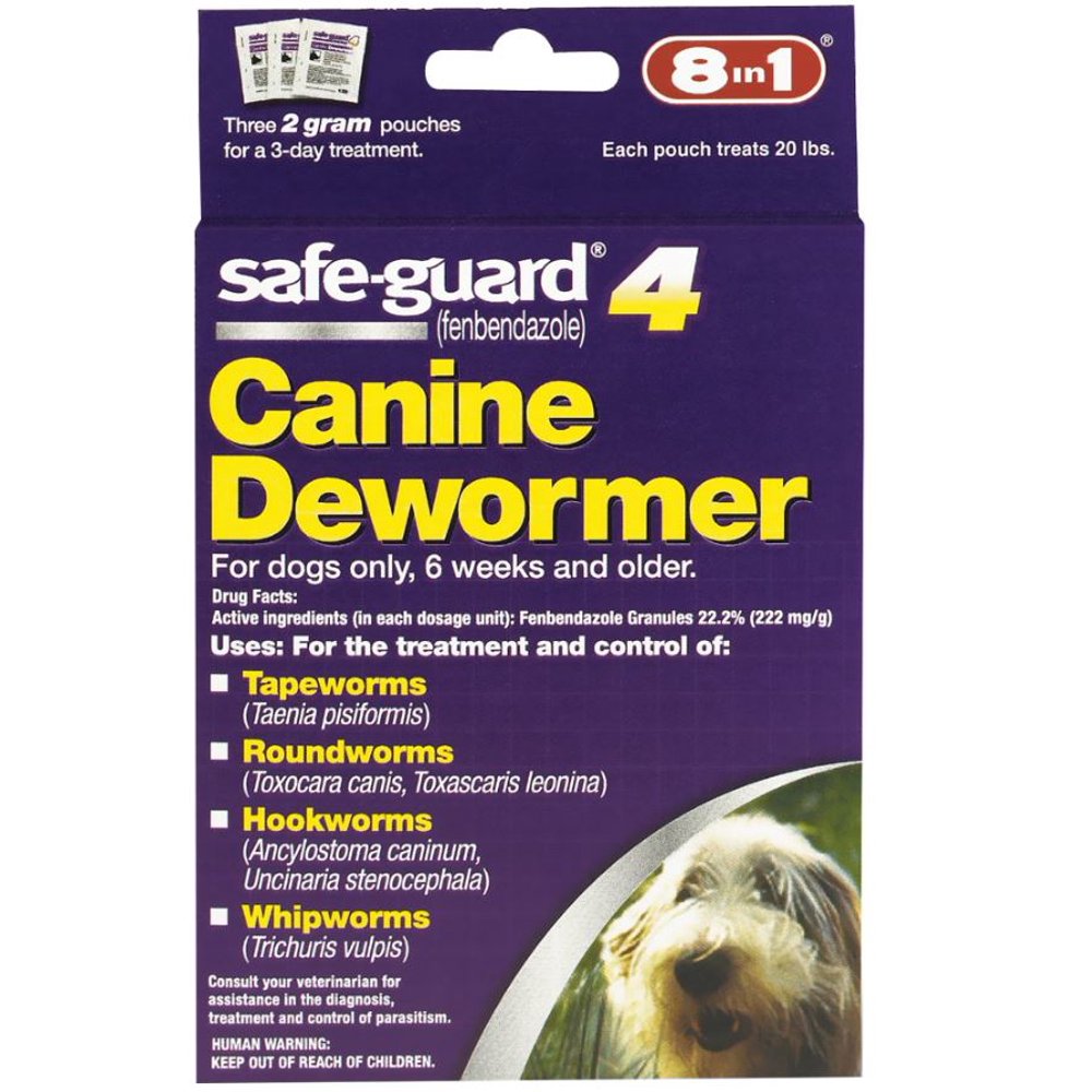 SafeGuard 4 Canine Dewormer, 2 Gram Pouches, 3Day Treatment Walmart