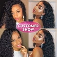 thumbnail image 6 of 9A Deep Wave Wavy Extensions 100% Human Remy Unprocessed Virgin Hair Natural Black Color 1B - 16,16,18 INCH (3 Bundles), 6 of 7