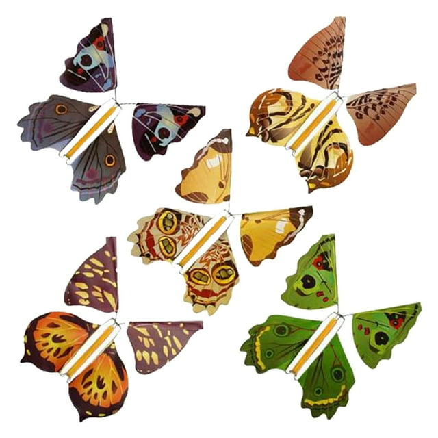 Wrap Magic Flying Butterfly Clockwork Rubber Band Powered Butterfly Toys